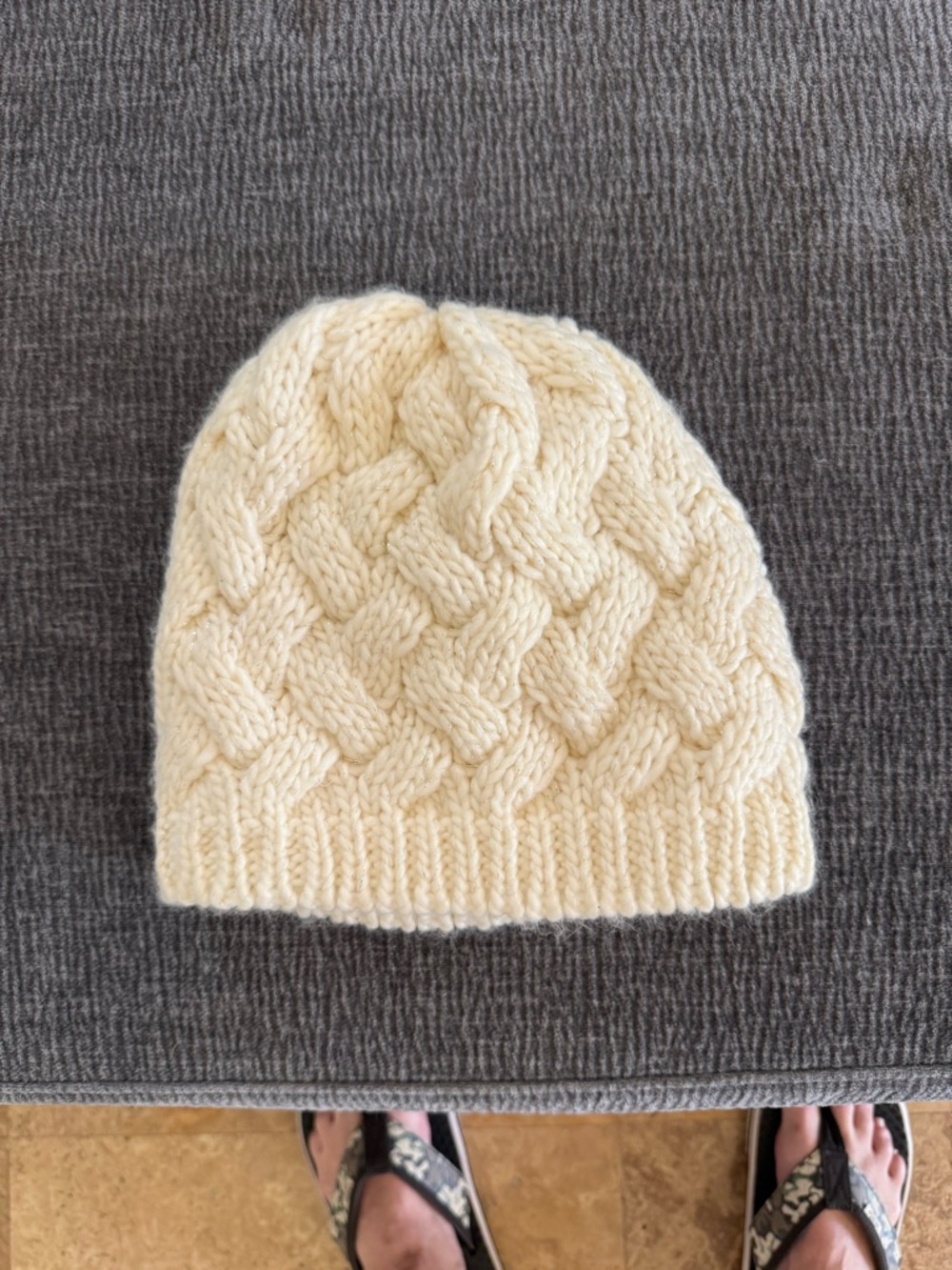 Roxy Ivory Chunky Knit Beanie